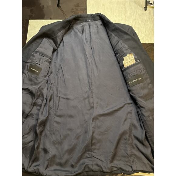 Ermenegildo Zegna 44R Blazer Sport Coat Black Pinstripe Wool Men 2 Button Italy - Picture 3 of 16